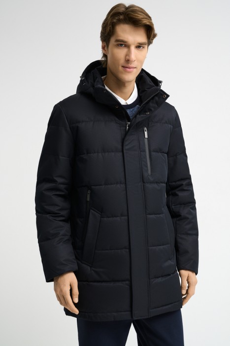 зимняя куртка с капюшоном от бренда снежная королева вид слева