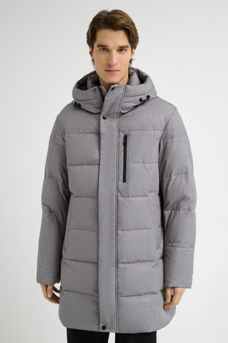 зимняя куртка с капюшоном от бренда снежная королева вид слева