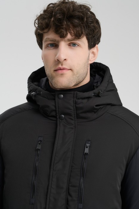 зимняя куртка с капюшоном из россии вид сбоку