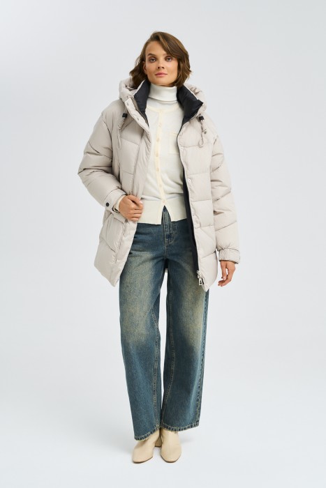 зимняя куртка с капюшоном из россии вид сбоку