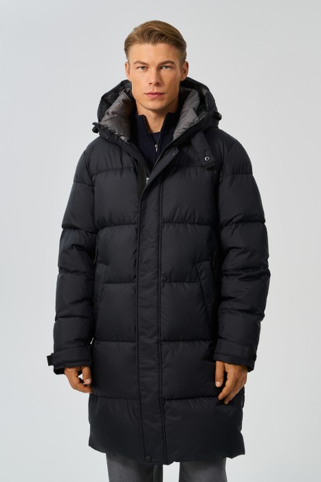 зимняя куртка с капюшоном от бренда снежная королева вид слева