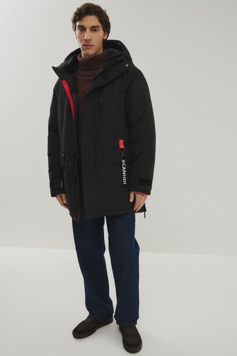 зимняя куртка с капюшоном из россии вид сбоку