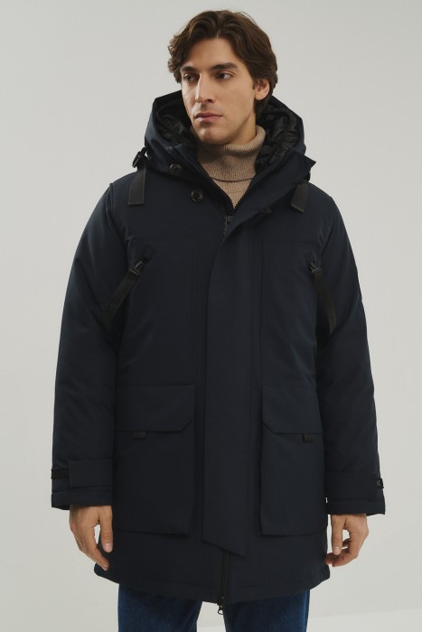 зимняя куртка с капюшоном от бренда снежная королева вид слева