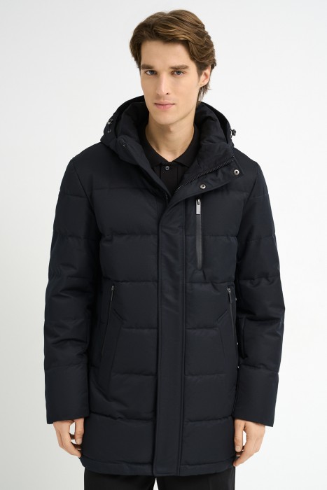 зимняя куртка с капюшоном от бренда снежная королева вид слева