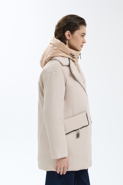 зимняя куртка с капюшоном из россии вид сбоку