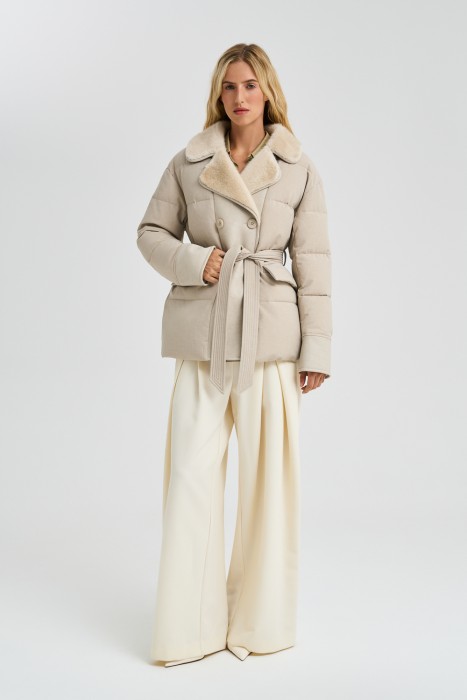 зимняя куртка с меховой отделкой 787837003 фотография