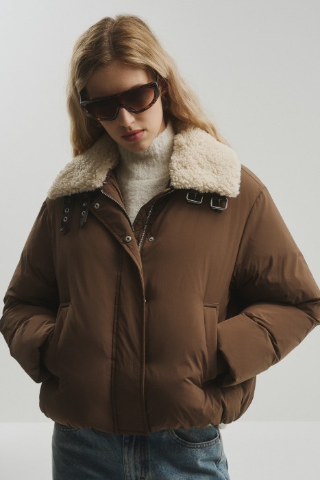 зимняя куртка с меховой отделкой 793097003 фотография