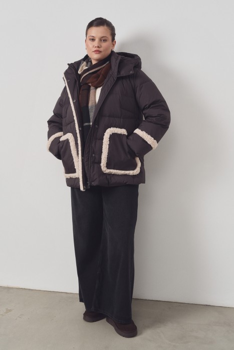 зимняя куртка с меховой отделкой 781248003 фотография