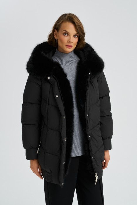 зимняя куртка с меховой отделкой 787636003 фотография