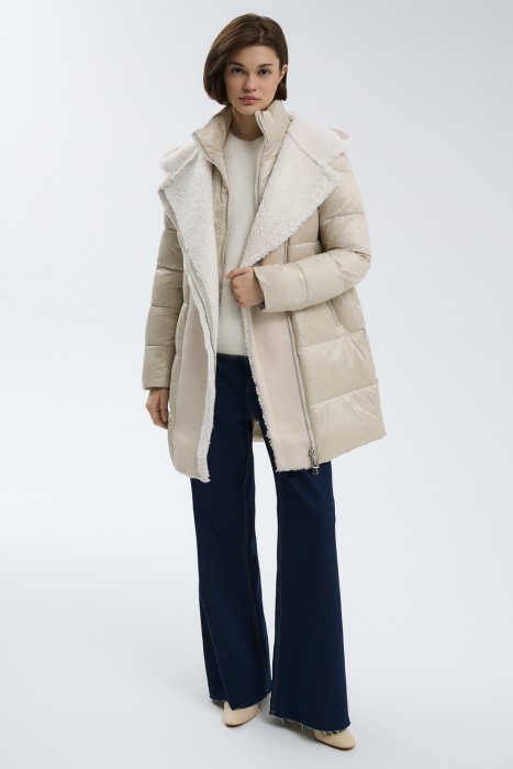 зимняя куртка с отделкой меховой тканью 737492003 фотография