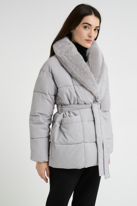 зимняя куртка с поясом 715344003 фотография