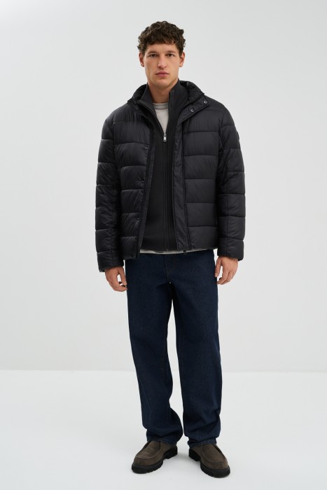 зимняя куртка с трикотажной вставкой 775906003 фотография