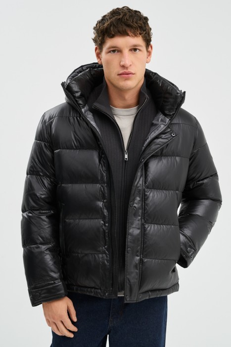 зимняя куртка с трикотажной вставкой 776112003 фотография