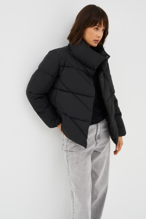 зимняя куртка с воротником-стойкой 771354003 фотография