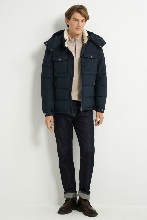 зимняя куртка со съемным капюшоном 726093003 фотография