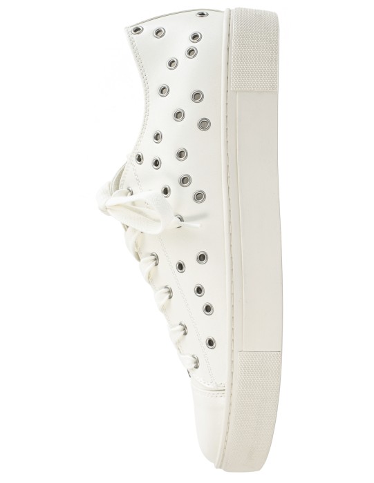белые кеды eyelets от бренда yohji yamamoto вид слева