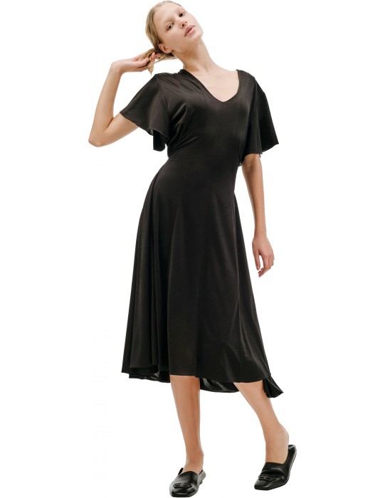 черное платье на пуговицах WAH21DR088/2609 фотография