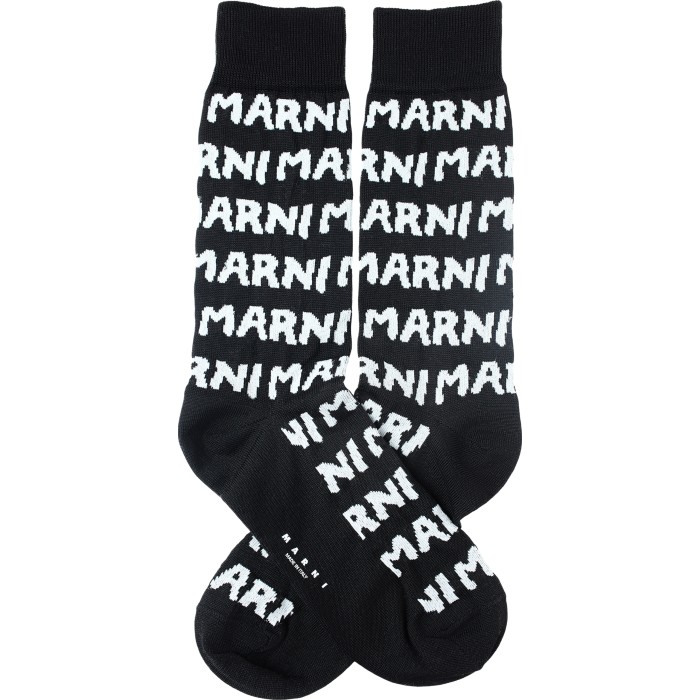 черные носки с логотипом от бренда marni вид слева