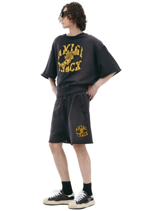 черные шорты из хлопка от известного бренда вид слева