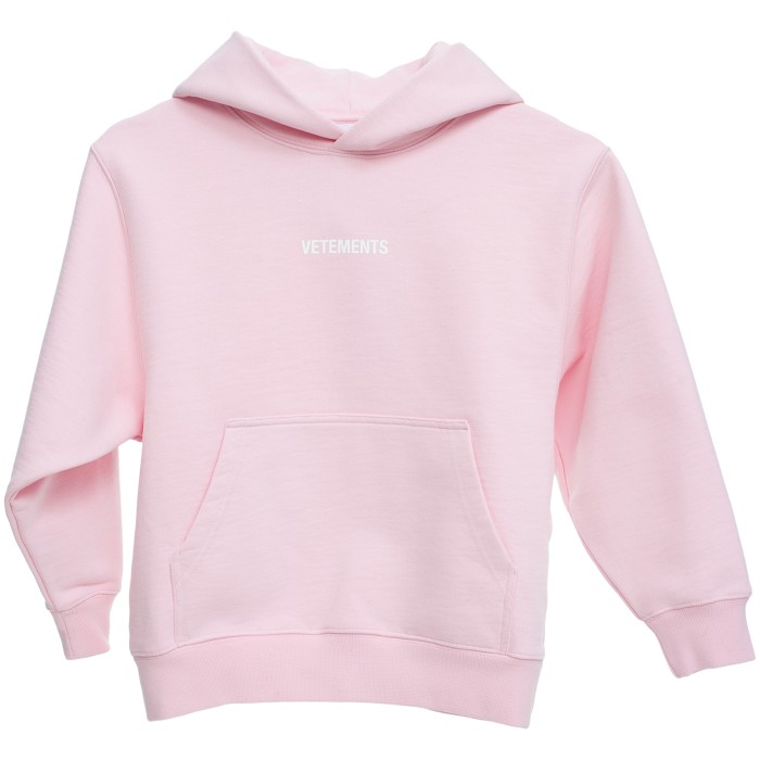 детское худи с логотипом от бренда vetements вид слева