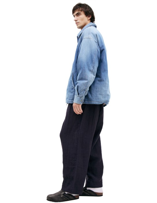 дутая джинсовая куртка от бренда visvim вид слева