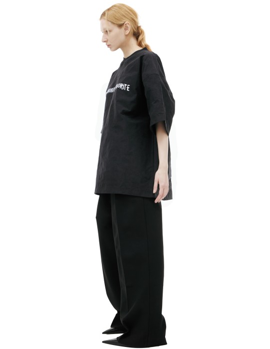 футболка с принтом 'not moms' от бренда vetements вид слева