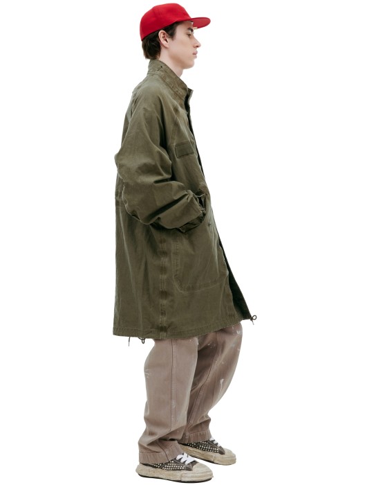 khaki parka with zipper от бренда visvim вид слева