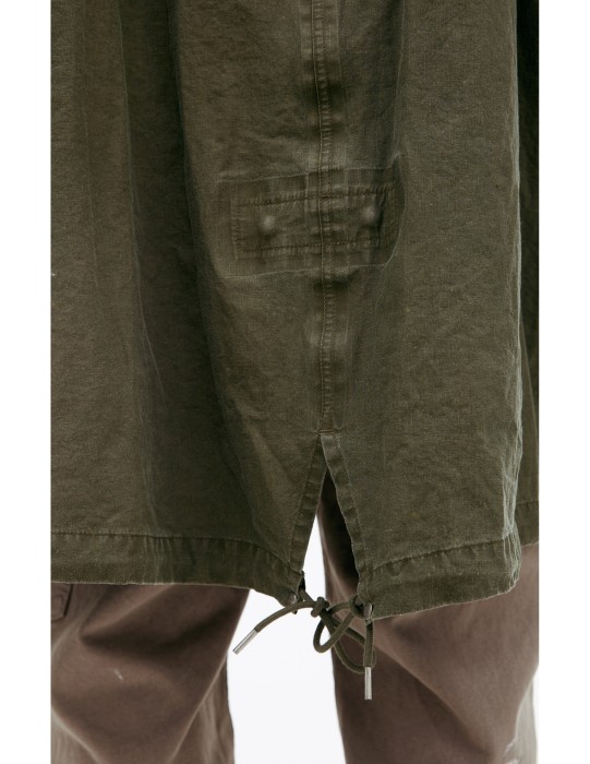khaki parka with zipper - качественный продукт вид сбоку