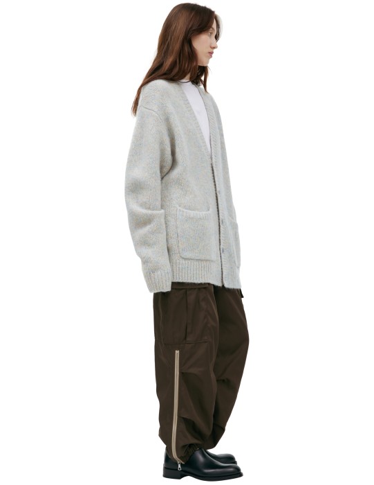 комбинированный кардиган из шерсти от бренда dries van noten вид слева