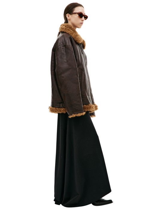 кожаная куртка-авиатор от бренда vetements вид слева