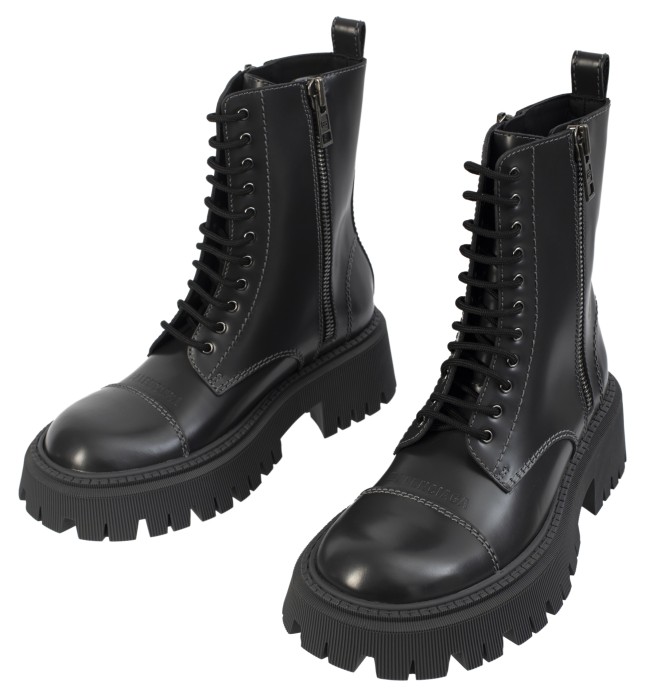 кожаные ботинки tractor 20mm на шнуровке от бренда balenciaga вид слева