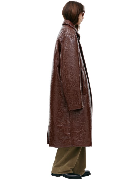 пальто с мятым эффектом от бренда dries van noten вид слева