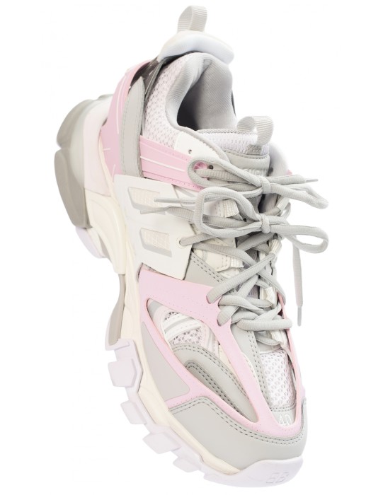розовые кроссовки track с подсветкой от бренда balenciaga вид слева