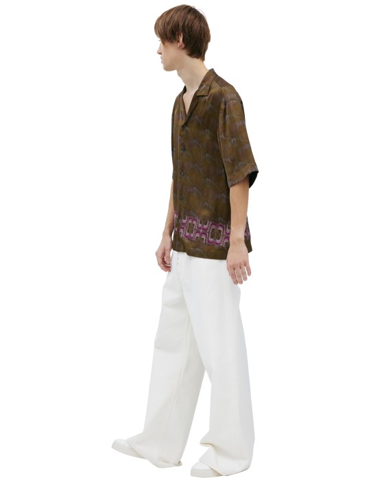 рубашка с монопринтом от бренда dries van noten вид слева