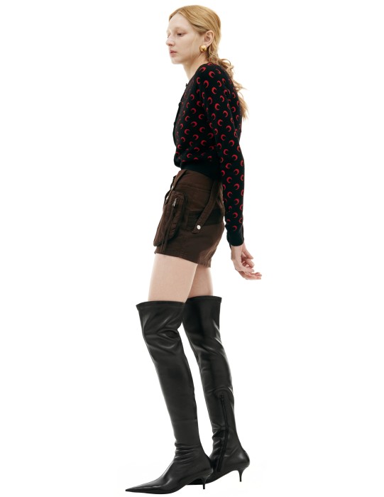 шерстяной кардиган с монопринтом от бренда marine serre вид слева
