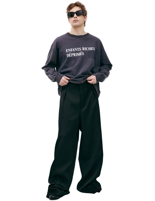 широкие брюки из шерсти 070-341-B фотография