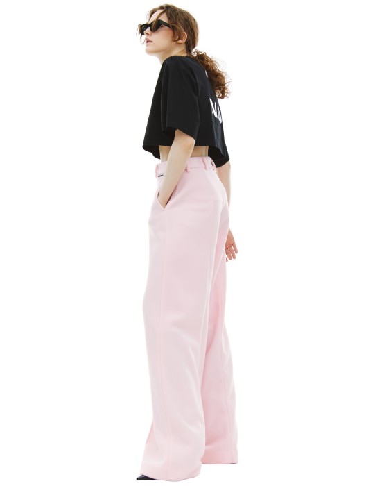 широкие брюки со стрелками от бренда vetements вид слева