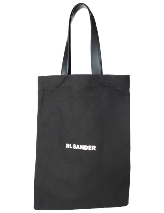 сумка-шоппер с кожаными ручками от бренда jil sander вид слева