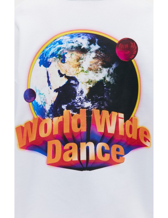 свитшот с принтом 'world wild dance' - качественный продукт вид сбоку