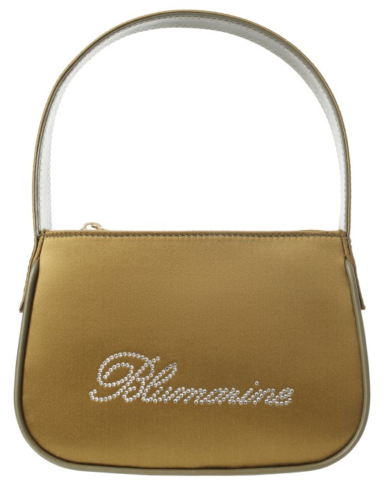текстильная сумка с логотипом из страз от бренда blumarine вид слева