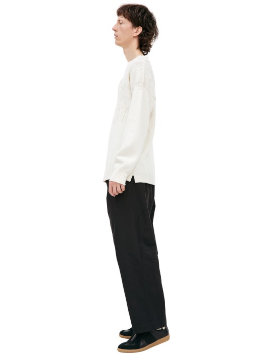 вязаный свитер от бренда maison margiela вид слева
