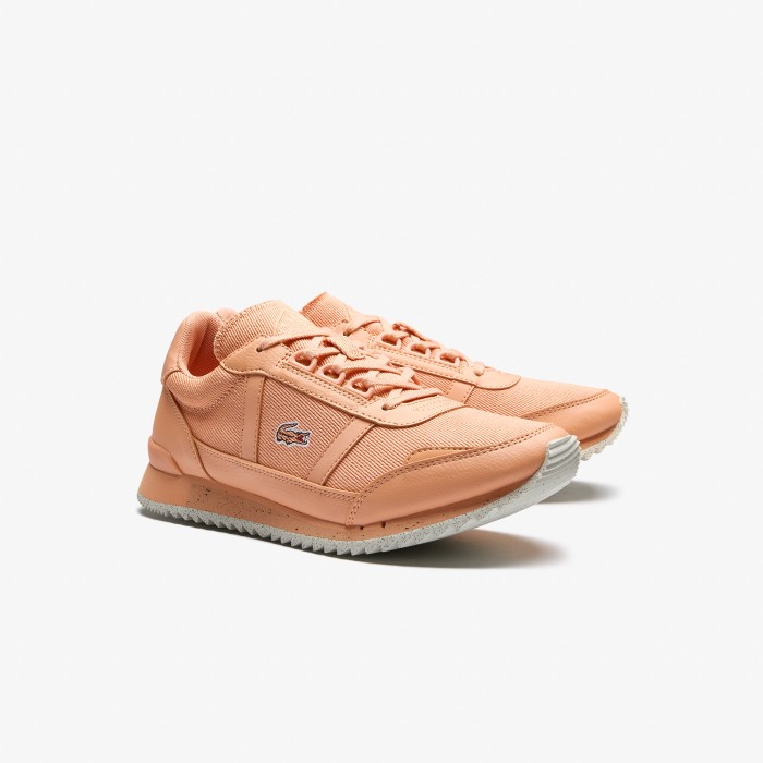 детские кеды  powercourt 0721 1 sma wht/pnk от бренда lacoste вид слева