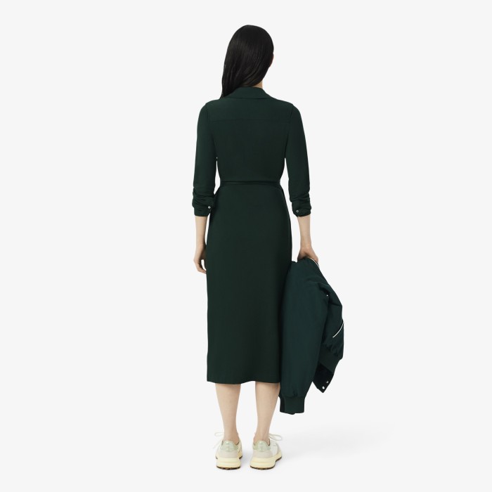 эластичное хлопковое платье  от бренда lacoste вид слева