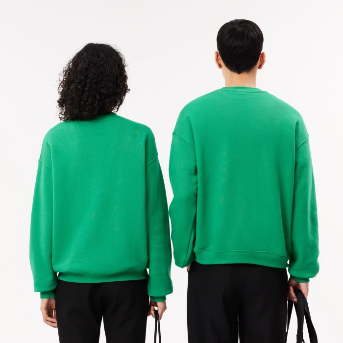 флисовый свитшот  унисекс от бренда lacoste вид слева
