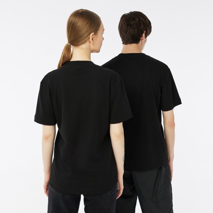 футболка  унисекс из органического хлопка от бренда lacoste вид слева