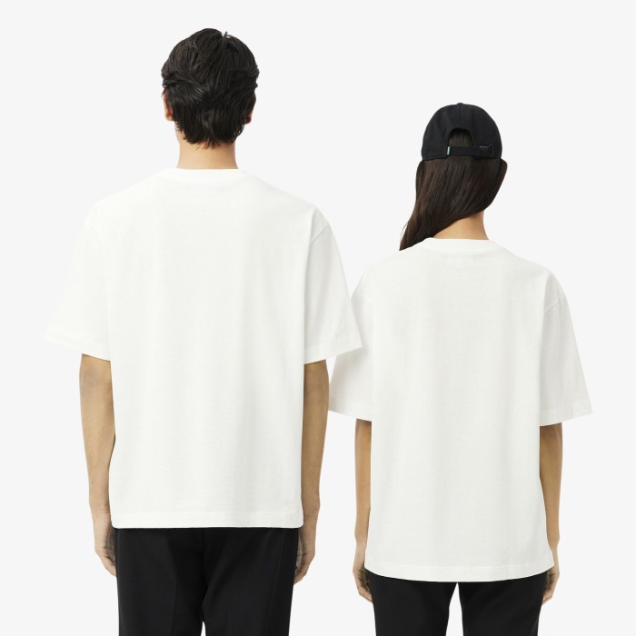 футболка  унисекс свободного кроя из органического хлопка от бренда lacoste вид слева