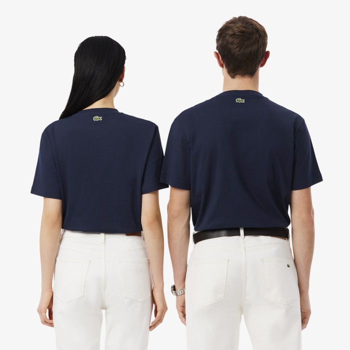 хлопковая футболка  унисекс от бренда lacoste вид слева