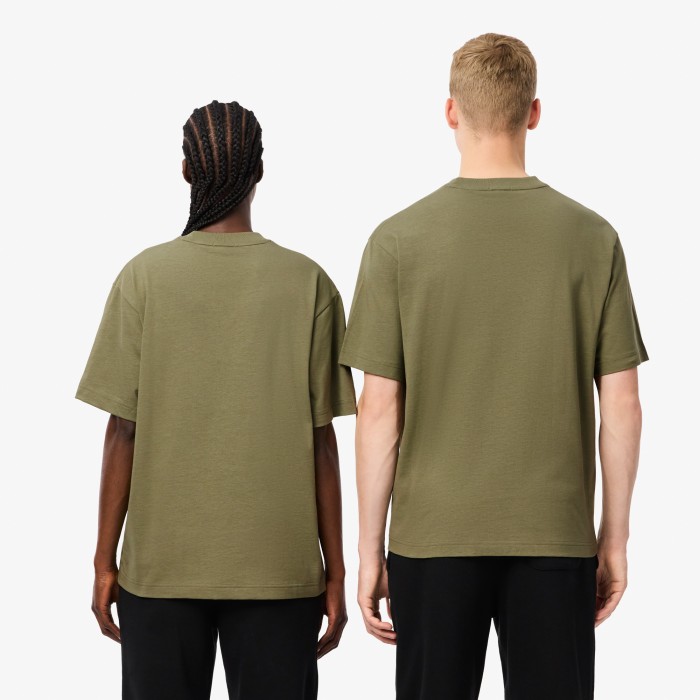 хлопковая футболка  унисекс от бренда lacoste вид слева