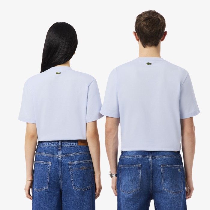 хлопковая футболка  унисекс от бренда lacoste вид слева
