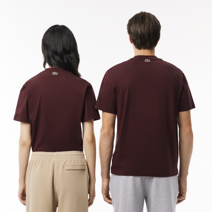 хлопковая футболка  унисекс от бренда lacoste вид слева
